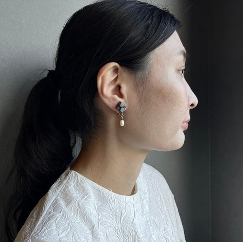 瓦×パール ピアス/イヤリング