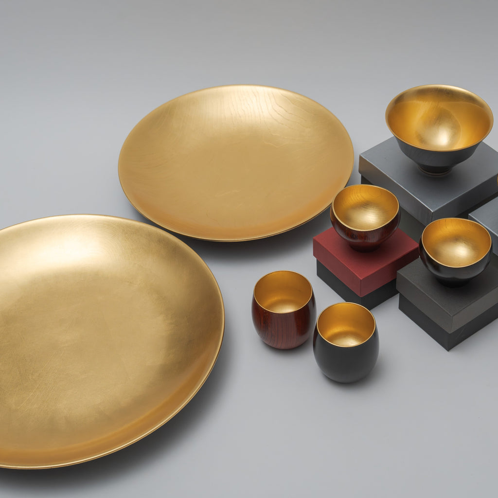 UNESCO Intangible Cultural Heritage Registered Rin Plate with Gold Leaf Edge, 36cm