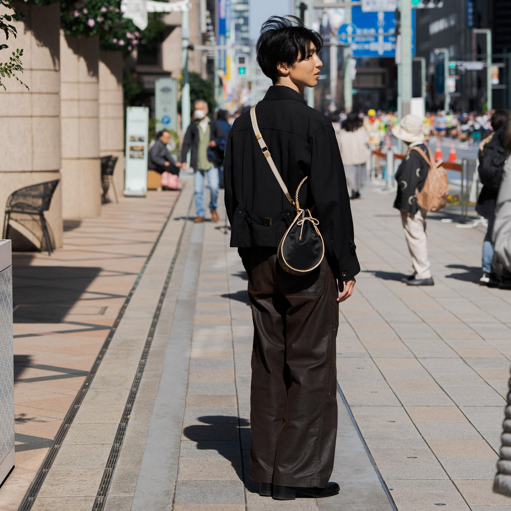 Kinsai Yuzen Kyoto Kimono x Denim Teardrop Bag